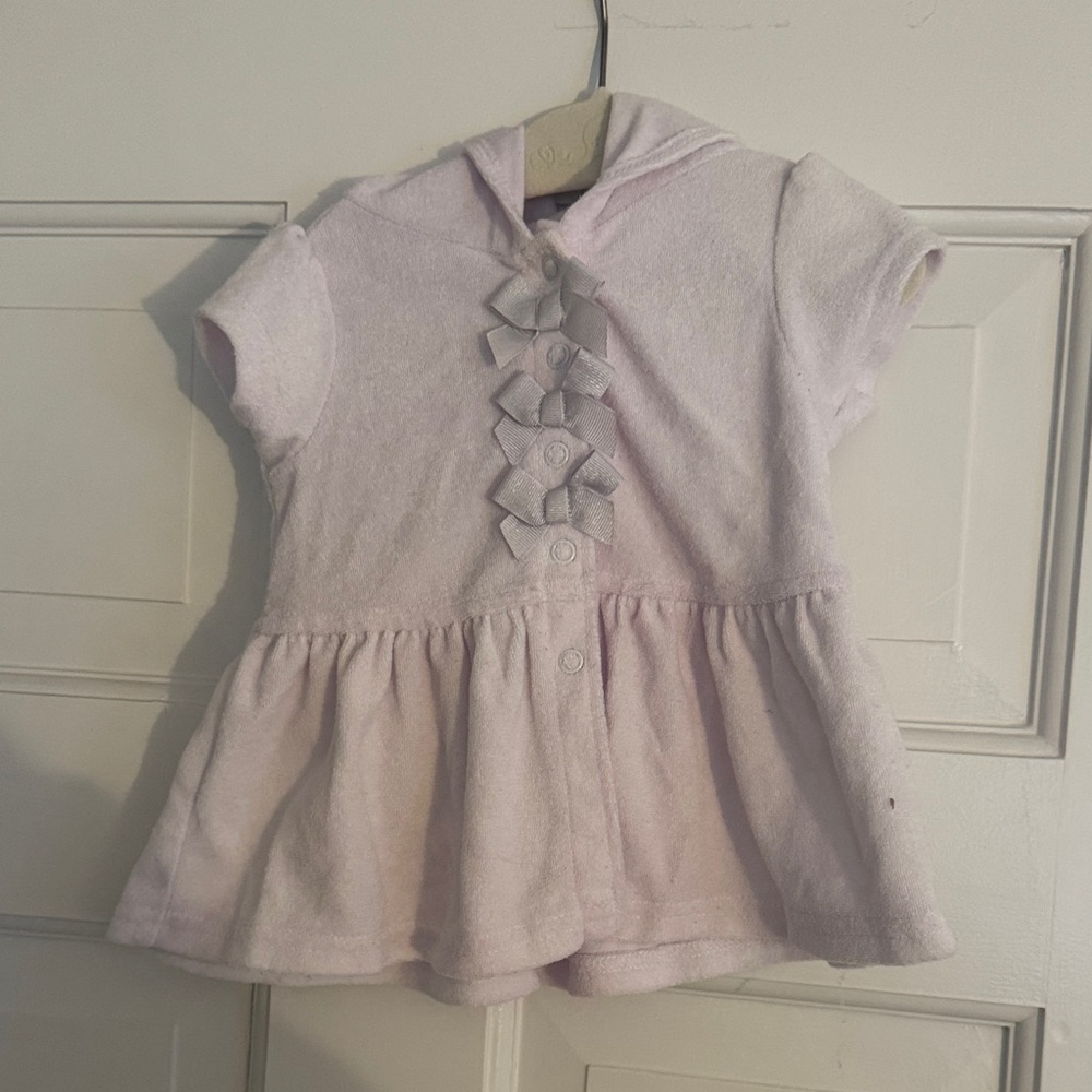 Adorable Light Purple Baby beach cover up with Bows